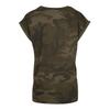 Build Your Brand Womens/Ladies Camo Extended Shoulder T-Shirt