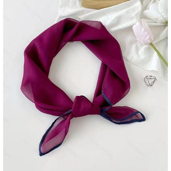 Solid Color Square Scarf Women's Scarf Versatile Decorative Scarf Thin Hair Scarf