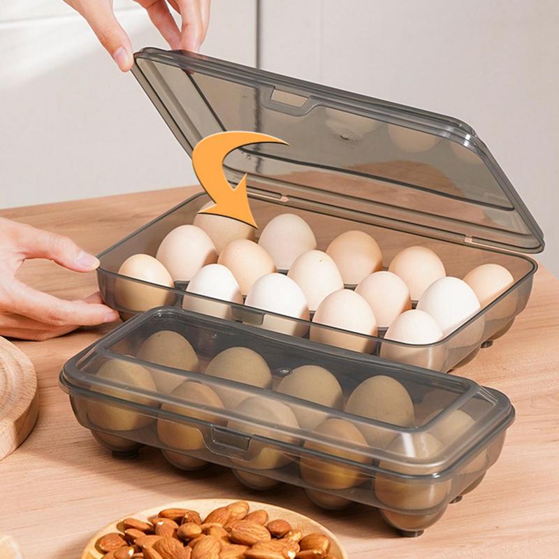 Egg Container For Refrigerator 1015 Grids Stackable Egg Storage Holder With Lid Large Capacity Organizer For Fridge Chicken Egg
