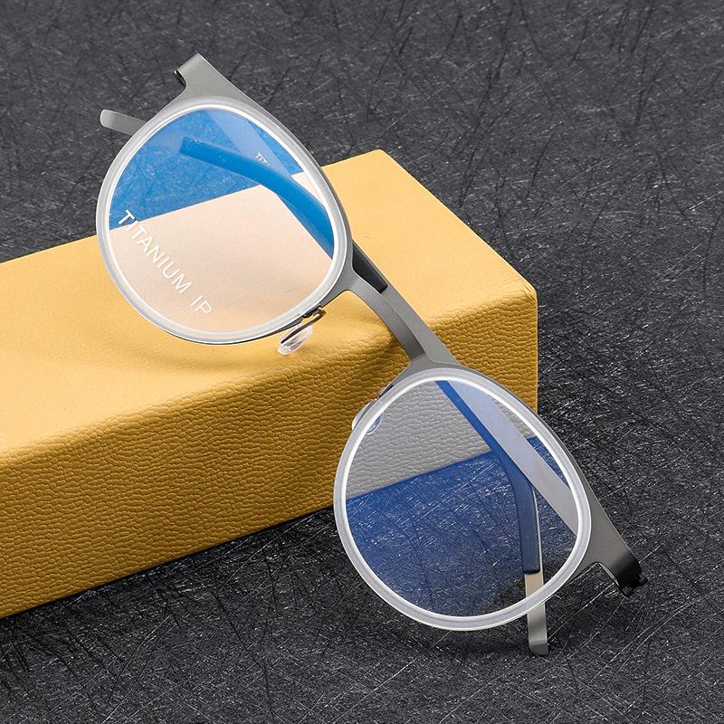 

Danish Brand Same Design Screwless Hinge Oval Eyeglasses Ultralight Pure Titanium Oculos Round Glasses Without Screws Frame No Lens прозрачный