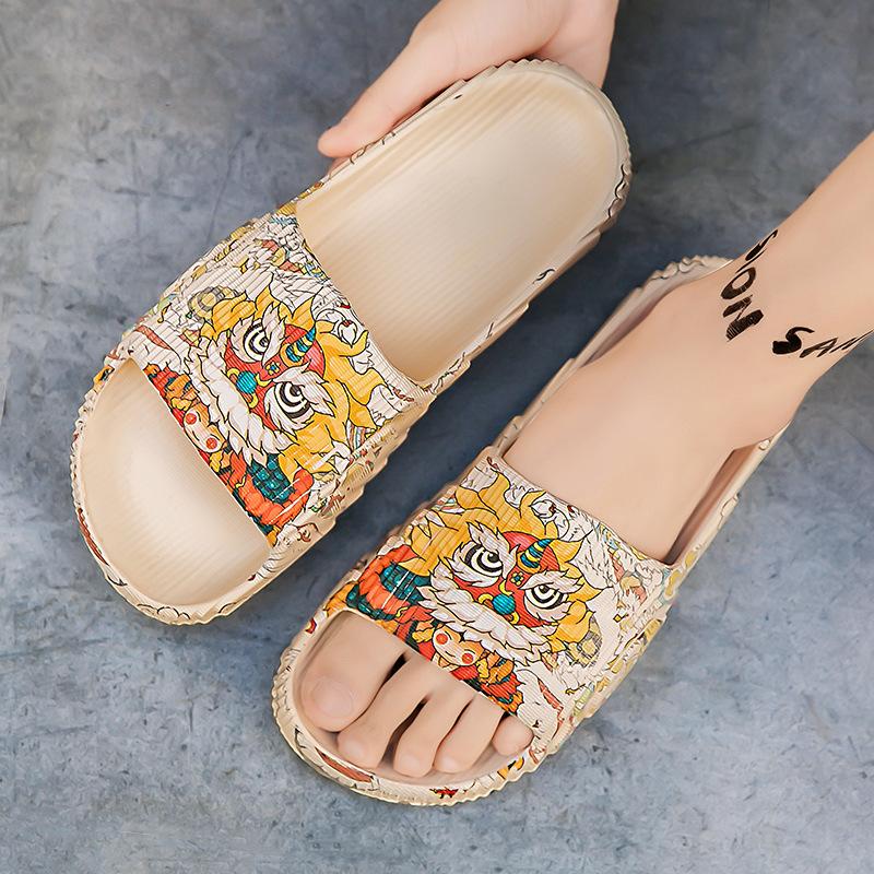 Large Size Summer Style Simple Lightweight EVA Couple Thick Sole One-Strap Outdoor Beach Slippers for Men and Women