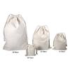 Household Plain Cotton Drawstring Storage Laundry Sack Stuff Bag for Travel Home Use Cotton Storage Bags Organizer