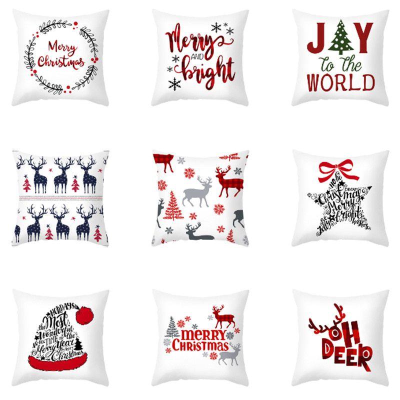 Lebhafter Cartoon Weihnachts-Kissenbezug Ideal für Heim-Sofa-Dekor mit Weihnachtsbaum
