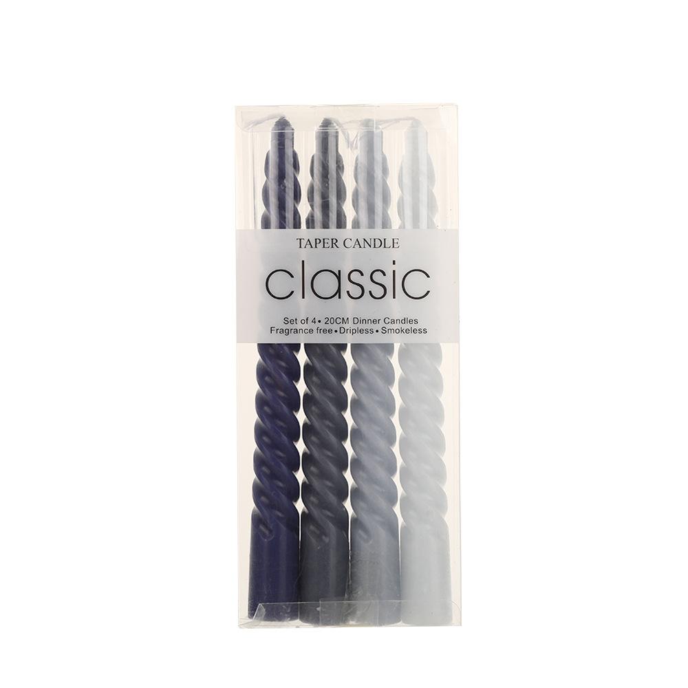 Gradient Color Threaded Long Rod Candle Home Romantic Wedding Decoration Spiral Rod Wax