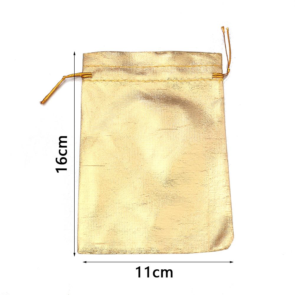 5-10Pcs Silver/Gold Foil Cloth Drawstring Bags Jewelry Gift Bags Candy Beads Bracelet Packing Pouch For Wedding Gift Storage Bag