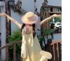 Yellow Fairy Flutter Sleeve Summer Dress for Girls - Slimming Mid-Length