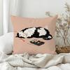 Cat Is Leisure Life Pillow Case Sofa Living Room Bedroom Headboard Backrest Square Cushion Nap Time