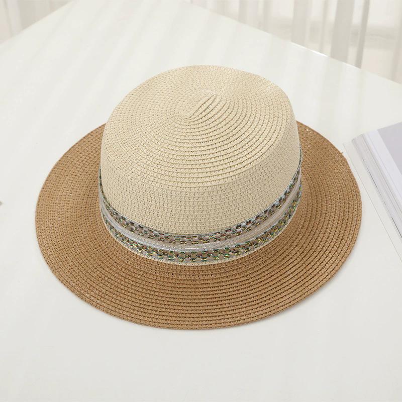 New Women's Summer UV Protection Sweet Ribbon Seaside Vacation Sunshade Bucket Hat Bow Large Brim Straw Hat