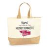 Tote Bag - PLANETEE - Thank You Brilliant Nutritionist - Natural Jute - Printed In France - Large Capacity