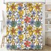 Psychedelic Shower Curtain Bohemian Floral Peace Sign Design Durable Polyester Fabric For Bathroom Decorations (Multicolor)