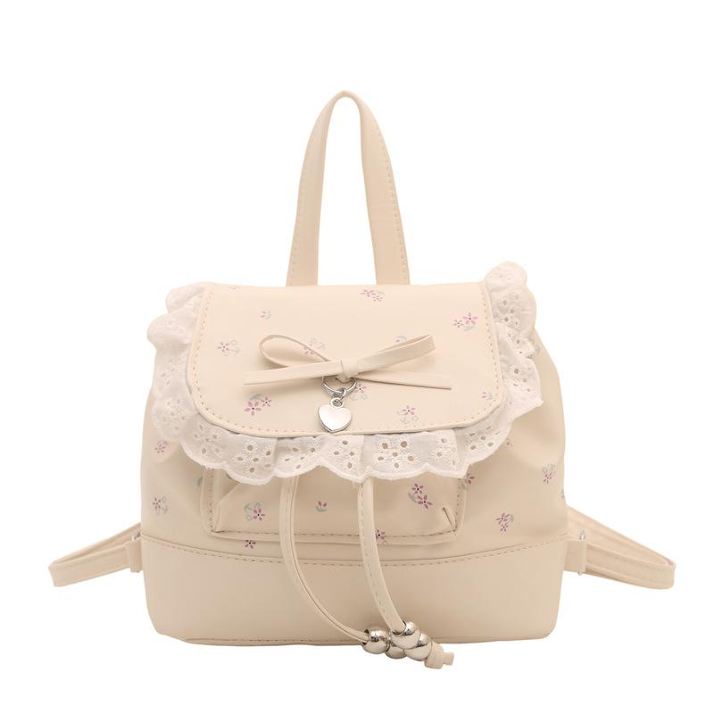 Schoolbag cute sweet lace girl backpack 1011 new versatile Korean floral bow small backpack