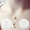 Women's Sexy Star Moon Double-Layer Vertical Drop Bar Pendant Charm Necklace