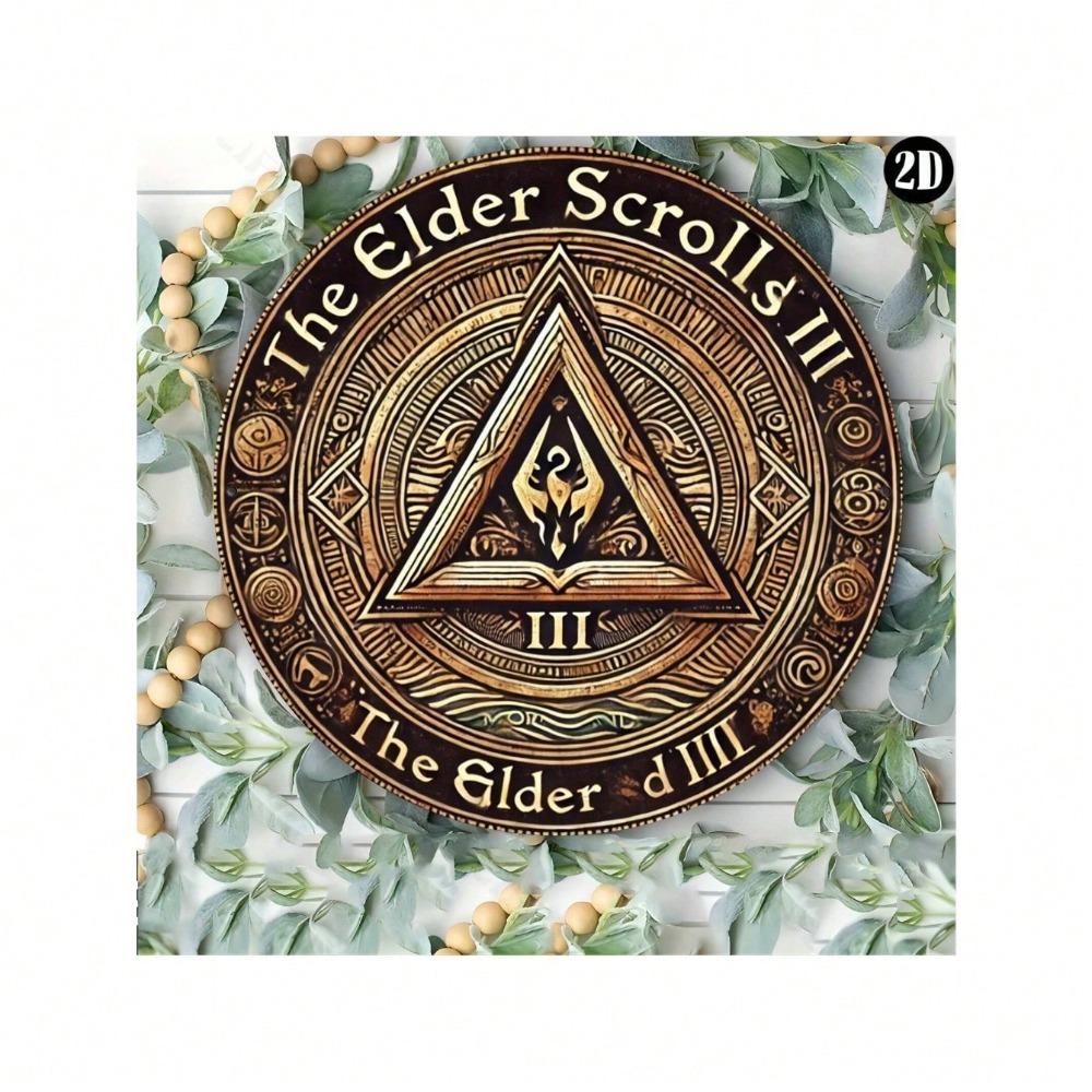 Vintage Metal Wall Art Morrowind Elder Scrolls III Round Aluminum Sign Home Office Decor Gift