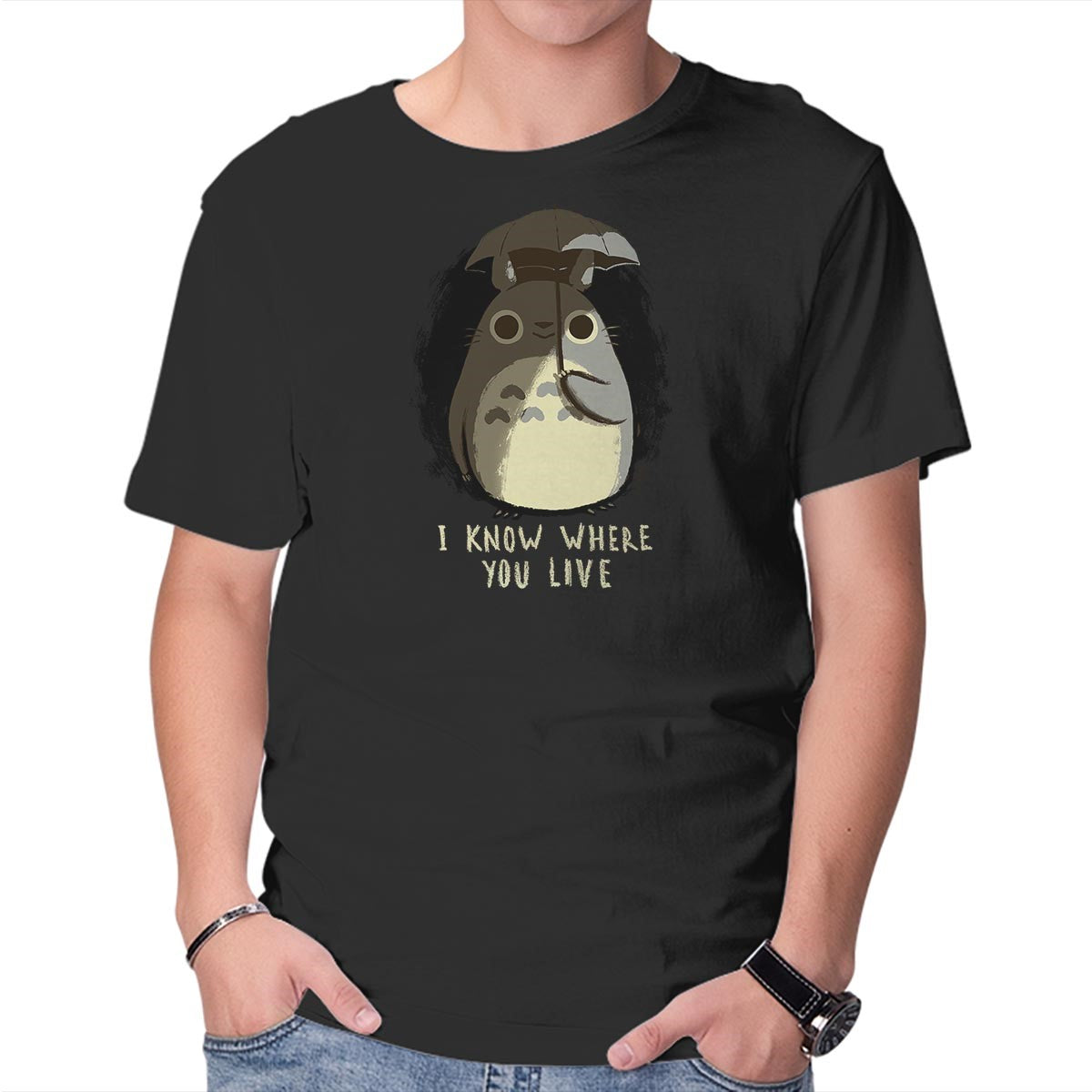 Unisex Crew Neck T-Shirt Your Neighbor Graphic Short Sleeve Casual Tee S