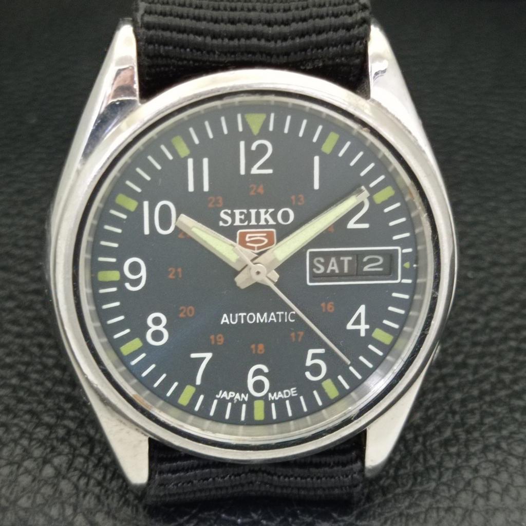 JAPAN 6309A VINTAGE SEIKO 5 AUTOMATIC MENS BLUE COLOR DIAL WATCH A701328-5 R206a-a701328