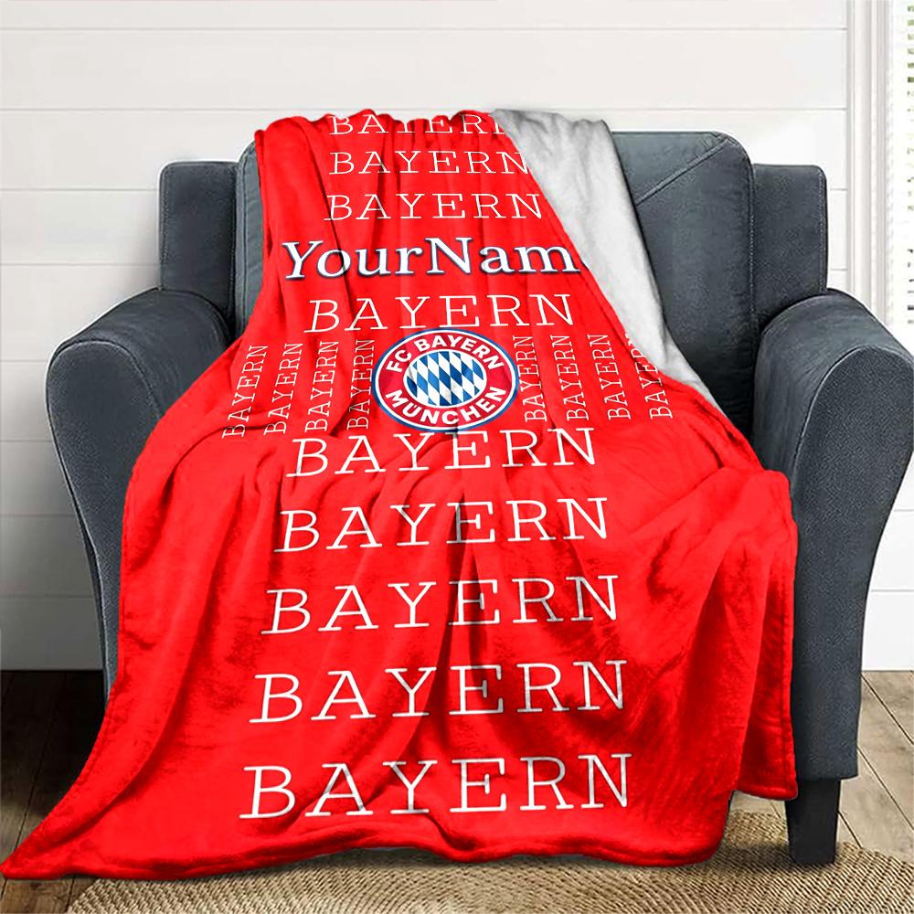 Bayern Munich Customize Text Blanket Multi-purpose Customizable Blanket Ultra-Soft Throw For Chair Picnics Nap Seaside for All Occasions