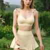 [Lace Series] 2025 New Arrival Ruffles Sports Shockproof Gathering Bra Workout Top Female