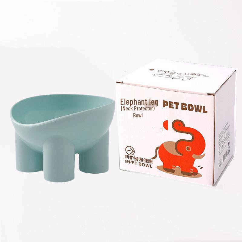 High-Foot Cat Bowl: Non-Slip, Anti-Tip, Slanted Design for Pet Neck Protection.