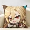 Kaveh Cute Genshin Impact Cushion Cover Natural Linen Organic Fabric DoubleSided Printing Room Sofa Decor Pillow Case