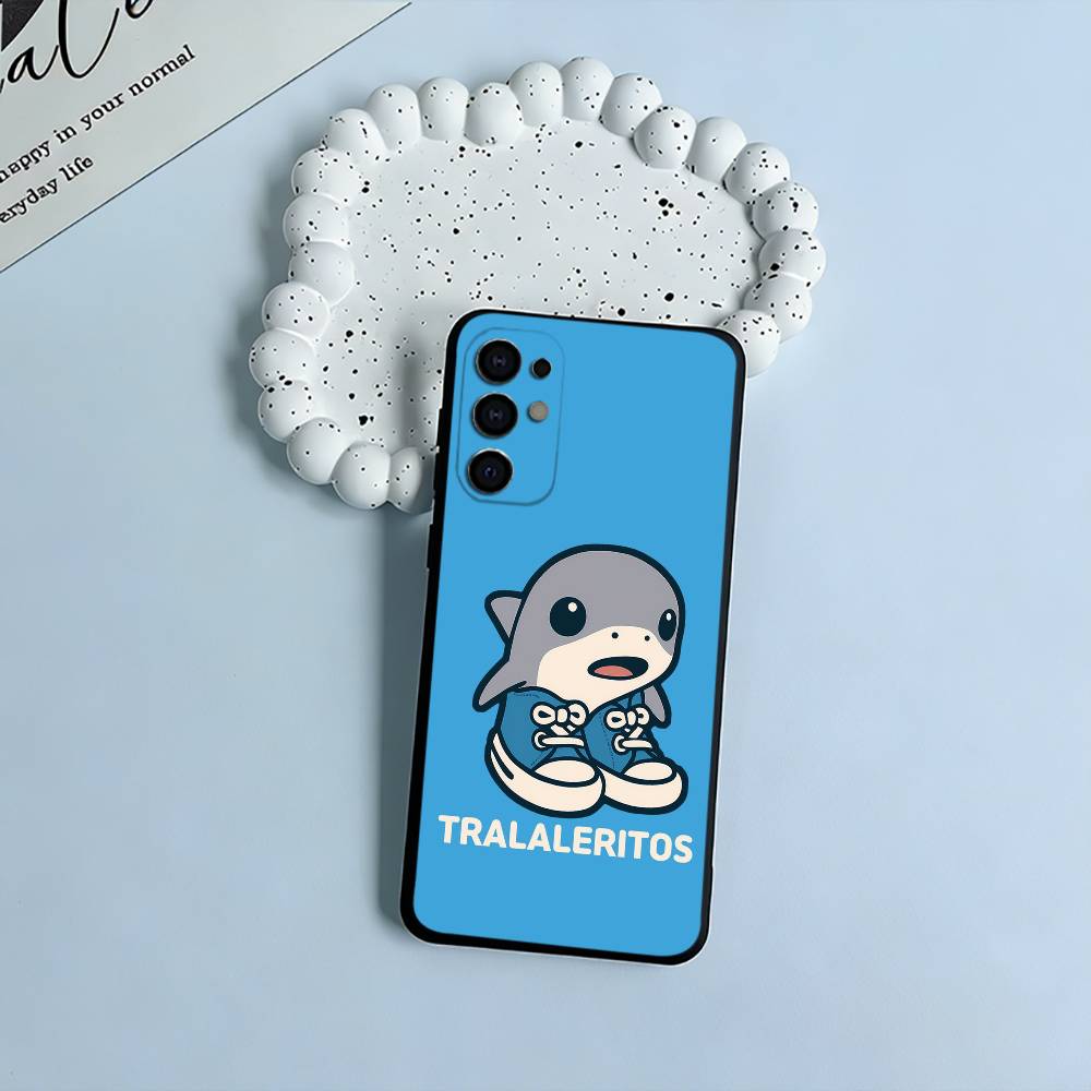 Brainrot Tralalero Phone Case For Samsung S25,S24,S21,S22,S23,S30,Ultra,S20,Plus,Fe,Lite,Black Soft Silicone