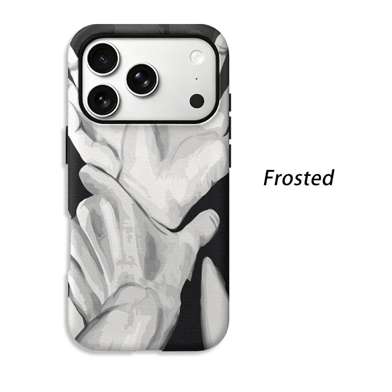 Minimalist Mono Grey Scale Holding Hands Graphic Art Film Aesthetic Protective Shockproof Bumper Case Cover For iPhone 14 15 16 Pro Max Plus