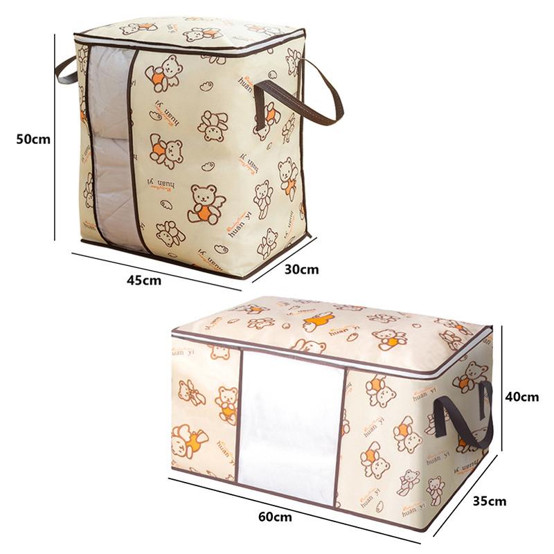 Geantă Mare de Depozitare Pături Rezistentă la Umiditate și Praf Organizator pentru Dulap Nețesut Depozitare Pături Perne Geantă Mobilă pentru Haine Vizibilă Geantă de Mână