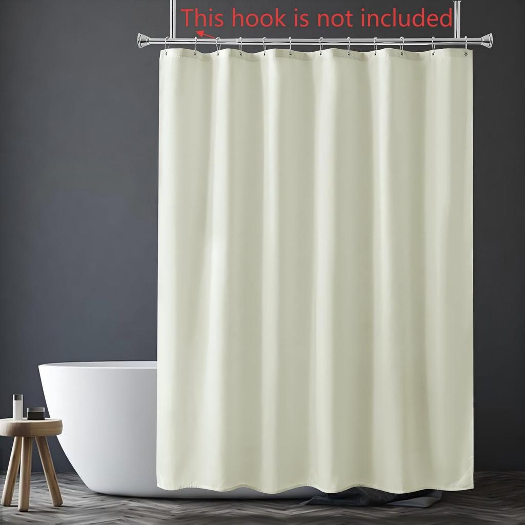 Waterproof Polyester Shower Curtain Soft Touch Machine Washable Weighted Bottom Reinforced Top Hem