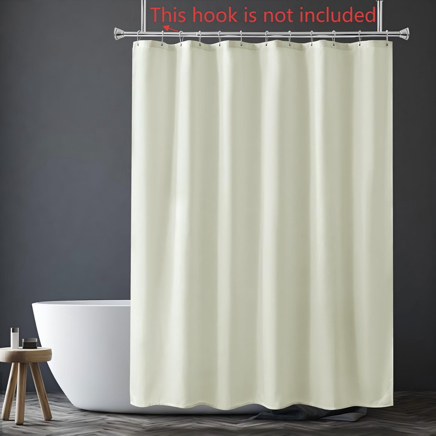 

Simple Solid Color Bathroom Partition Curtain, Rust-Proof Metal Holes Machine Washable W60H190(CM)-1 Pcs