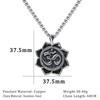 Xiweier Retro Lotus Pendant Necklace with Copper and Zircon for Men and Women