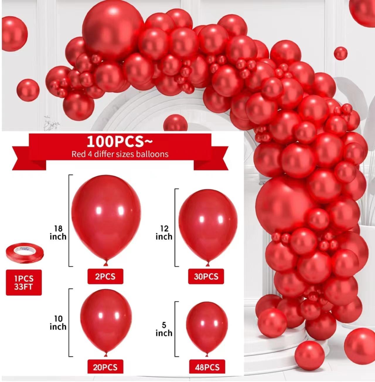 Hochzeit und Hochzeitszimmer Ballon Set Kranz Geburtstag Party Dekoration Dekoration Fotografie Atmosphäre Ballon Requisiten Other red