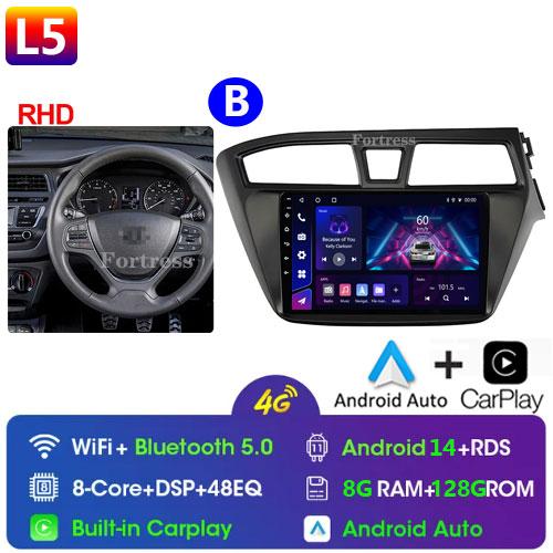 Fortress 6G 128G Android 12 Car Radio For Hyundai I20 LHD 2015 2016 2017 Stereo GPS Carplay Auto Multimedia Player 2Din DVD