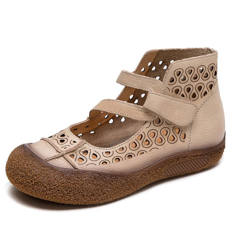 Fashion New Cold Boots Women's Cutout Versatile Flat Soft-soled Roman Sandals