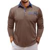 Autumn New Men's Long-sleeved Waffle Polo Shirt Fashion Men's Lapel T-shirt Tops