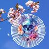 360° Rotating Wind Chime with Colorful Butterfly & Skull 2D Metal Art - Outdoor/Indoor Garden & Patio Decor, No Electricity Needed