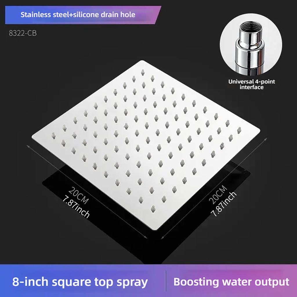 8/10/12 Inch Ultra-thin Wall Mount Rainfall Shower Head With 16inch Stainless Steel Shower Arm 150cm ABS Hose Bathroom Hardware