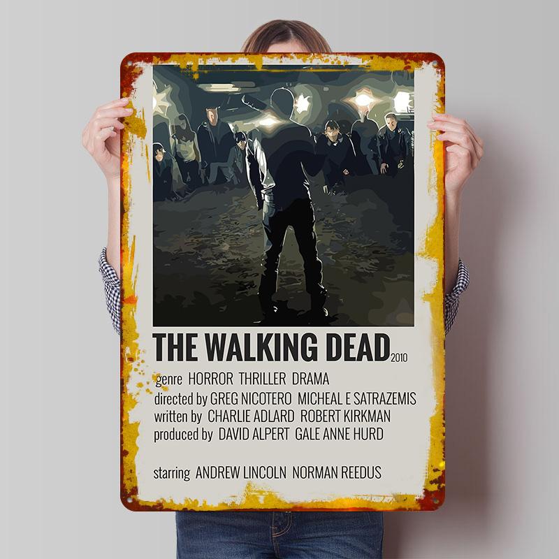 

The Walking Dead Poster Customized Wall Art Vintage Metal Signs Retro Tin Plaque for Man Cave Room Decoration Gaming Wand Deko 7.9x11.8In(20x30cm)
