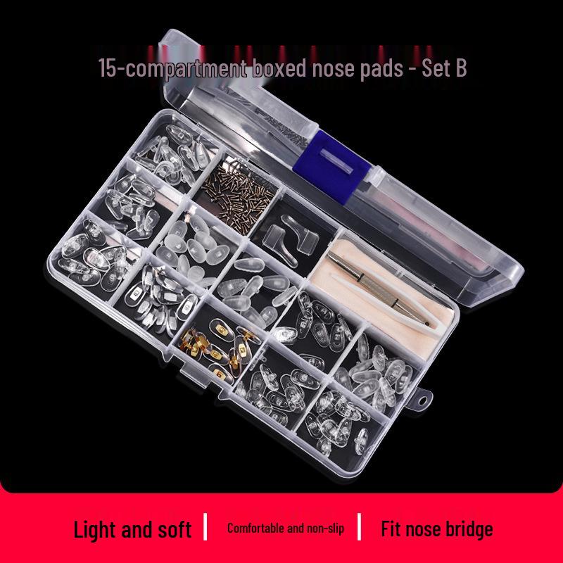 

Набор для ремонта носоупоров очков: 15 типов с гелевой подушкой безопасности и поддержкой карточного типа, инструмент с листовым винтом