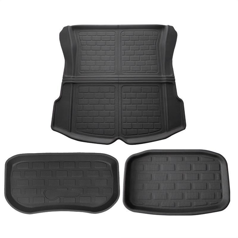 Non-Slip XPE TPE Floor Mats & Trunk Mat for Tesla Model 3/Y, Left & Right-Hand Drive, with Backrest & Foot Pads