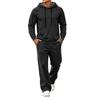 Herren Color Kapuzenpullover und Jogginghose 2-teiliges Set Lässiger Sport-Trainingsanzug
