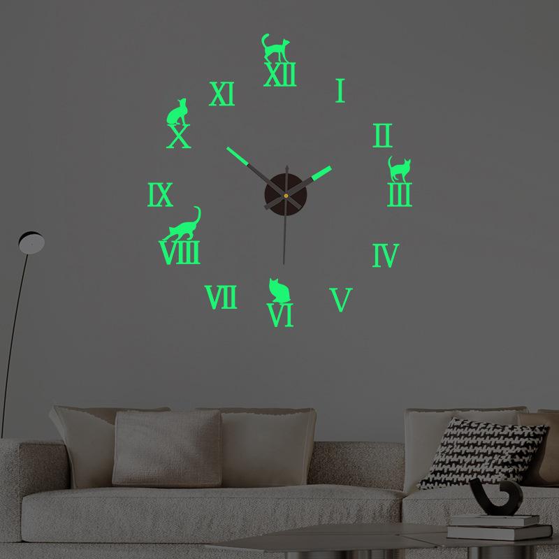 No Punching Silent DIY Wall Clock Personalized Acrylic Wall Clock Bedroom Mirror Clock Decorative Wall Clock