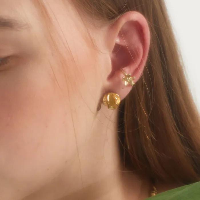 Flutterring leaf earring_ E25[Gold]