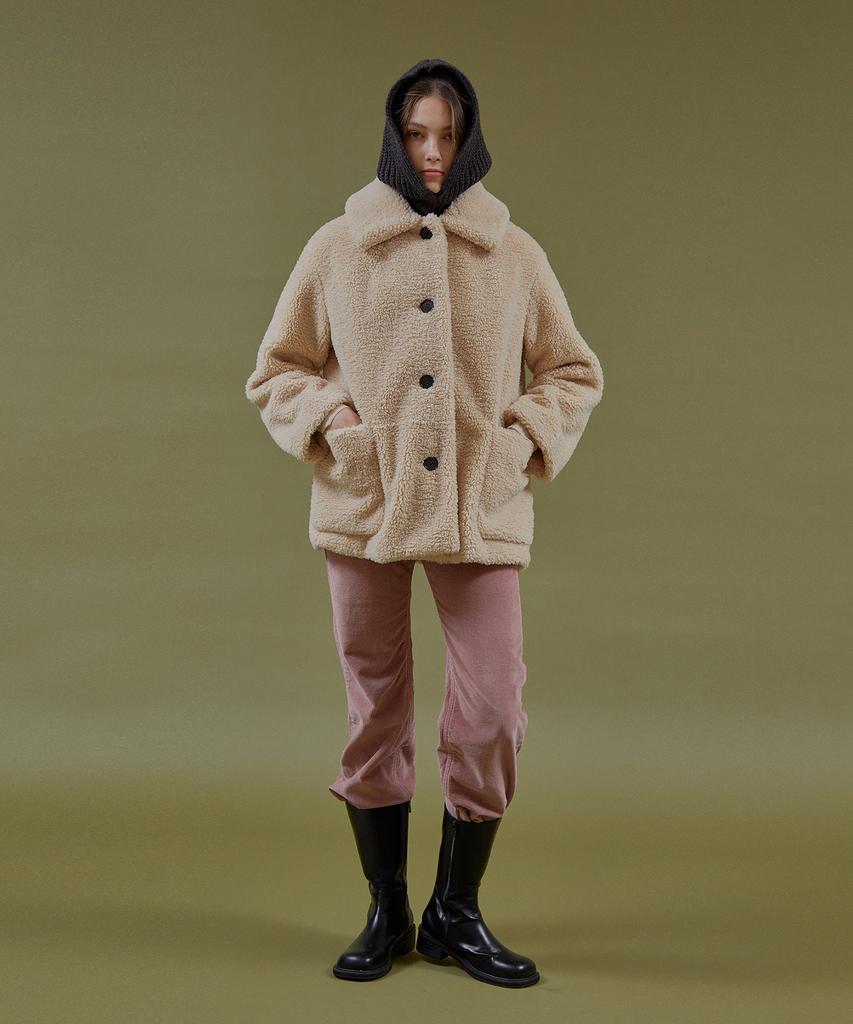 PINBLACK Pastel Corduroy Slim Bootcut Pants Pink