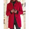 Long Sleeve Single Breasted Button Coat Jacket for Women Solid Color Autumn Winter