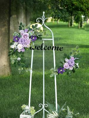 Pack of 2 Welcome Sign Artificial Flowers Decorations, Wedding Flowers, Wedding, Banquet, Party, Reception Entrance and Background Decoration