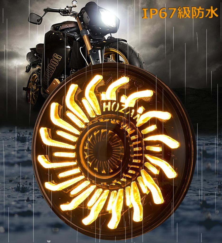 HENGTUAOTO Hunter Cub CT125 Exclusive Inch LED Headlight Chrysanthemum Petal DRL Headlight Fixing Ring Dedicated Adapter Cable with Ballast Applicable