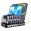 Intelligent European Plug Desktop Chargers with 10 Ports 5 USB 5 Type C ABS Material for Organized Multi Device Charging