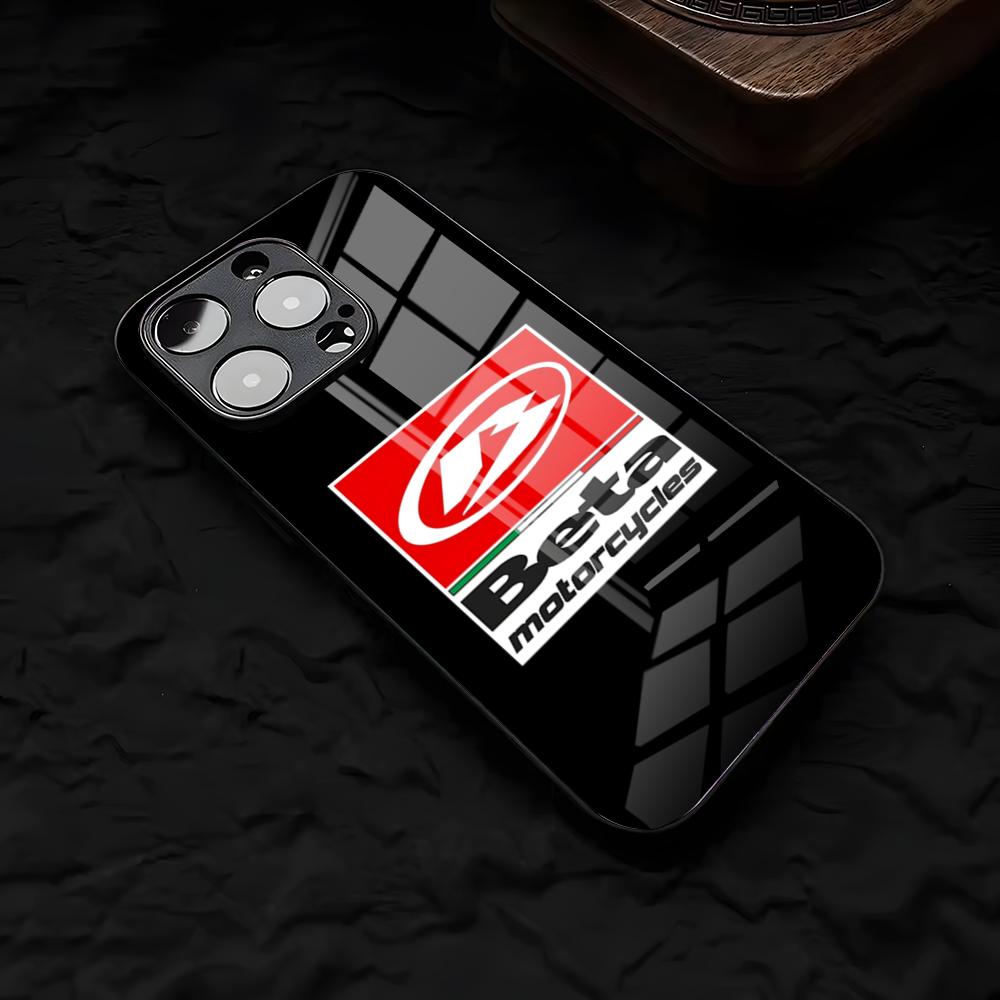 

B-Beta-Racing Phone Case For IPhone 17 Air 16 E Pro Max 15 14 13 Mini 12 Pro 11 Max Plus Black Glass Cover iPhone 13