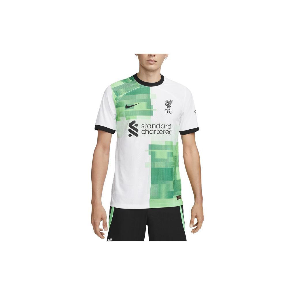 Nike Liverpool FC 2023/24 Match Away Logo Print Crew Neck Short Sleeve T-Shirt Men Tops White DX2617-101