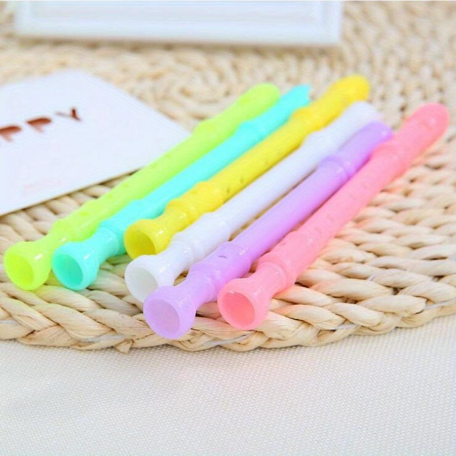 Back To School Season 10pcs 0.5mm Blowable Mini Recorder Styling Neutral Pen Fountain Pen Cartoon Creative Flute Pen Student Gift