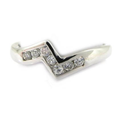 White 'Hug' Silver Ring